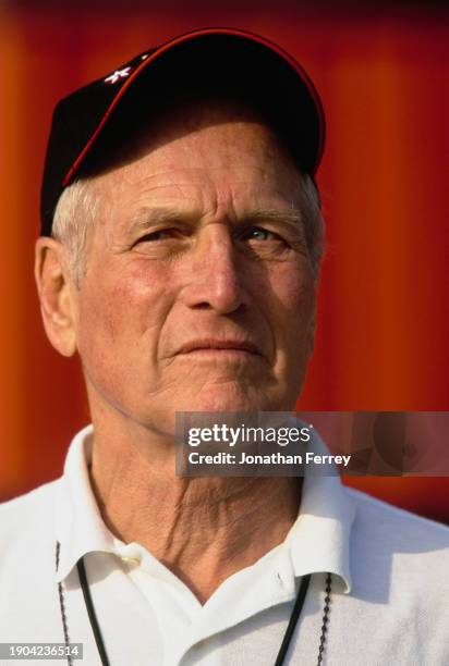 Portrait of Paul Newman , actor and team owner of the Newman-Haas Racing team during the Championship Auto Racing Teams 2001 FedEx Championship...