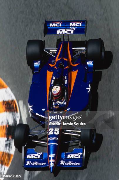 Max Papis from Italy drives the MCI Arciero-Wells Racing Reynard 98i Toyota RV8C during practice for the Championship Auto Racing Teams 1998 FedEx...