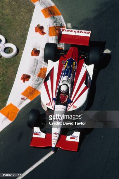 Scott Pruett from the United States drives the Firestone Patrick Racing Lola T96/00 Ford Cosworth XD during practice for the Championship Auto Racing...