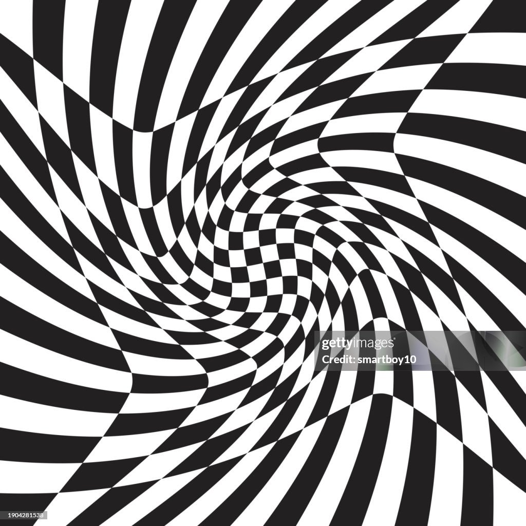 Checker Pattern Distorted Black And White High-Res Vector Graphic ...