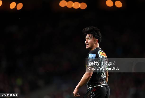 Marcus Smith of Harlequins looks on during the Gallagher Premiership Rugby Big Game 15 match between Harlequins and Gloucester Rugby at Twickenham...