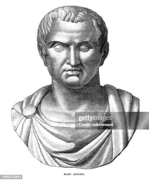 portrait of marcus antonius, mark antony - roman politician and general - mark antony stockfoto's en -beelden