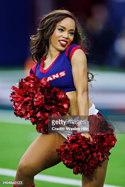 Cheerleaders of the Houston Texans perform during the game against the Tennessee Titans at NRG Stadium on December 31, 2023 in Houston, Texas. The...