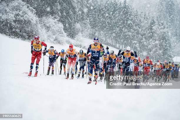 Hugo Lapalus of Team France in action during the FIS Cross Country World Cup Men's and Women's 15 km Classic Mass Start on January 6, 2024 in Val Di...