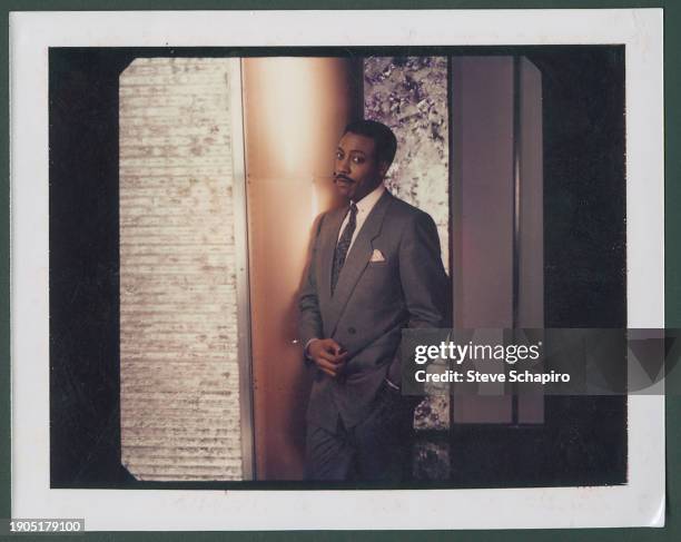 Portrait of American comedian, actor, and talk show host Arsenio Hall, Los Angeles, California, 1990.