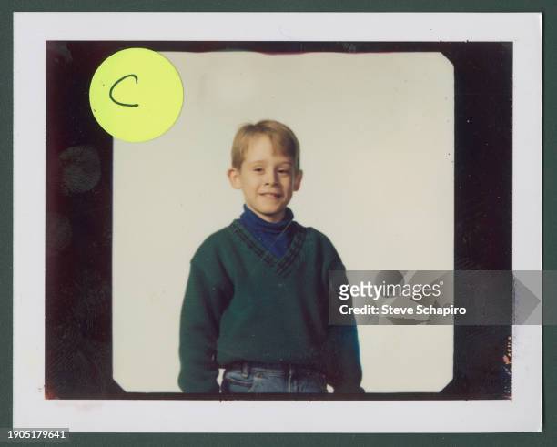 Portrait of American actor Macaulay Culkin for the film 'Uncle Buck' , Los Angeles, California, 1989.