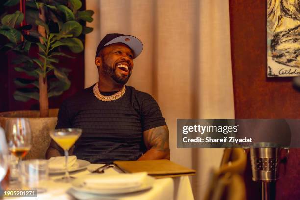 Cent attends birthday dinner for Cuba Gooding Jr. Hosted by 50 Cent at Sopra Miami on December 31, 2023 in Miami Beach, Florida.