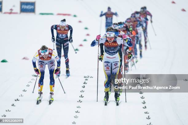 Linn Svahn of Team Sweden in action, Frida Karlsson of Team Sweden in action during the FIS Cross Country World Cup Men's and Women's 15 km Classic...