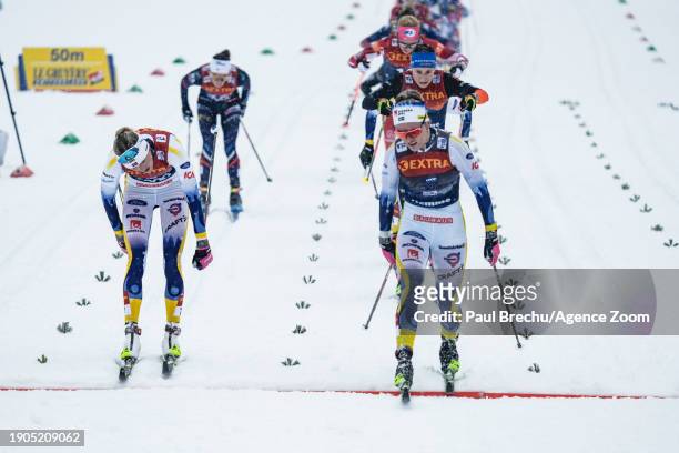 Linn Svahn of Team Sweden in action, Frida Karlsson of Team Sweden in action during the FIS Cross Country World Cup Men's and Women's 15 km Classic...