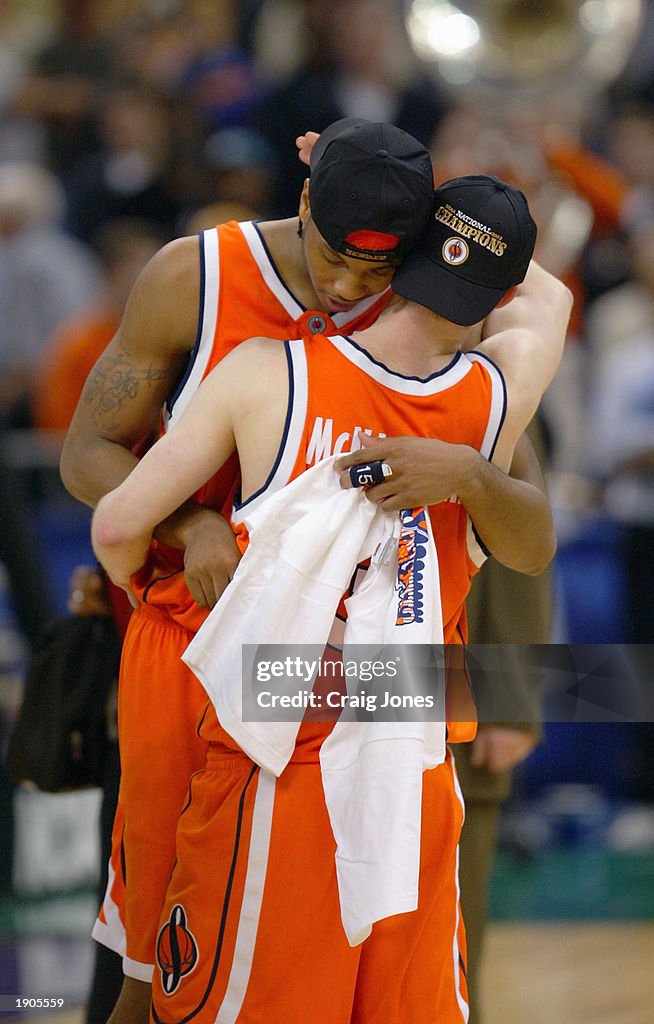 Anthony and teammates celebrate