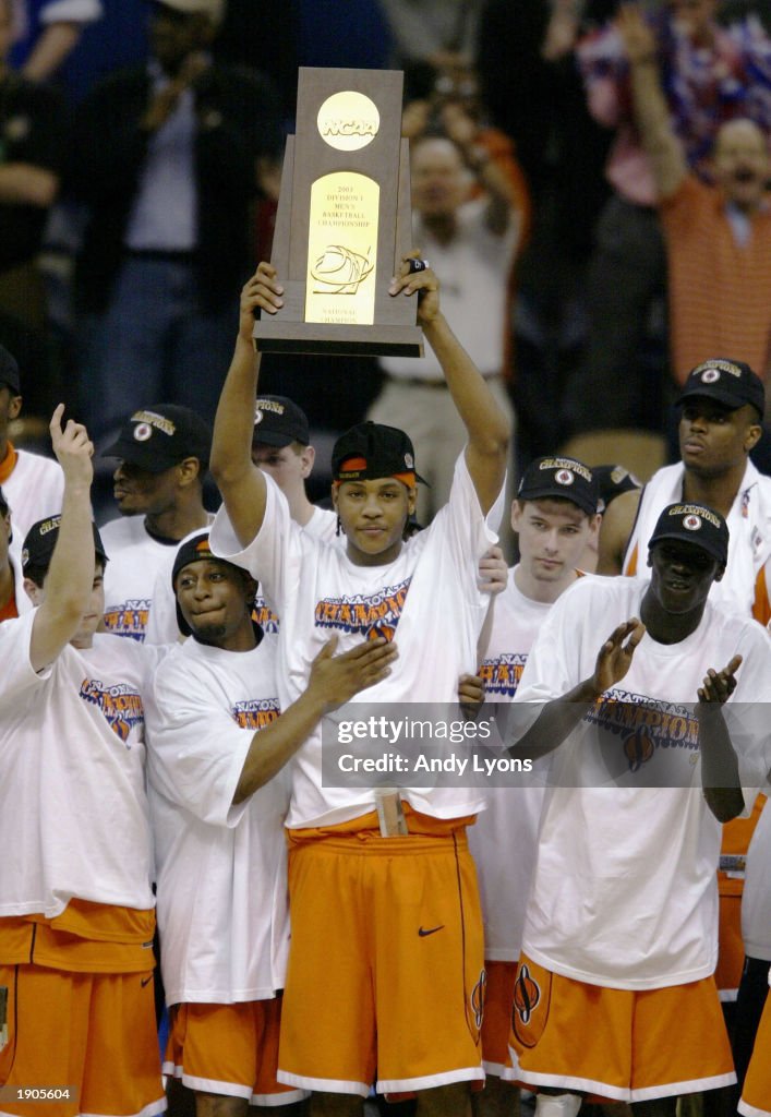 Anthony and teammates celebrate