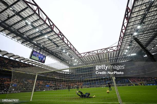 General view of the Giuseppe Meazza San Siro Stadium is being shown during the Italian Serie A football match between Inter FC Internazionale and...