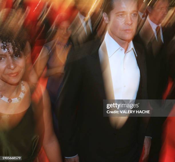 French journalist and writer Mariane Pearl, British actress Archie Panjabi, US actor and producer Brad Pitt and British producer Andrew Eaton leave...