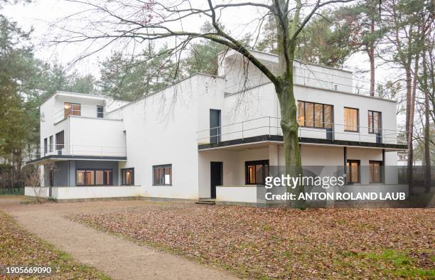 The Bauhaus Master House Kandinsky/Klee designed by Walter Gropius is pictured on January 6, 2024 in Dessau, eastern Germany.
