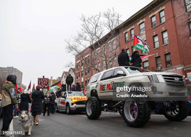 Community organization united for Palestine, Within Our Lifetime organizes its latest rally, Flood The Bronx For Gaza in 'Little Yemen', The Bronx,...