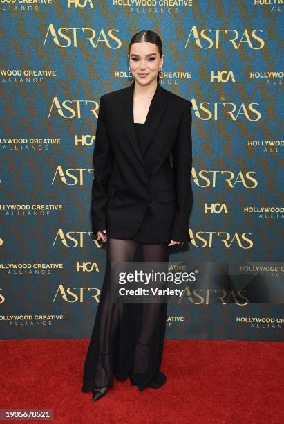 Hailee Steinfeld at the Astra Film Awards held at the Biltmore Hotel on January 6, 2024 in Los Angeles, California
