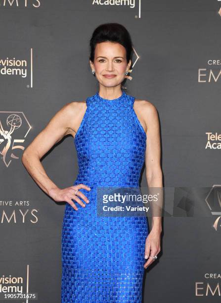 Carla Gugino at the 75th Creative Arts Emmy Awards held at the Peacock Theater at L.A. Live on January 6, 2023 in Los Angeles, California.