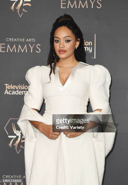 Kiersey Clemons at the 75th Creative Arts Emmy Awards held at the Peacock Theater at L.A. Live on January 6, 2023 in Los Angeles, California.