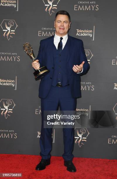 Nick Offerman at the 75th Creative Arts Emmy Awards held at the Peacock Theater at L.A. Live on January 6, 2023 in Los Angeles, California.