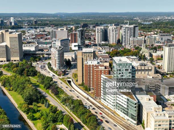 aerial video of ottawa university - ottawa skyline stock pictures, royalty-free photos & images