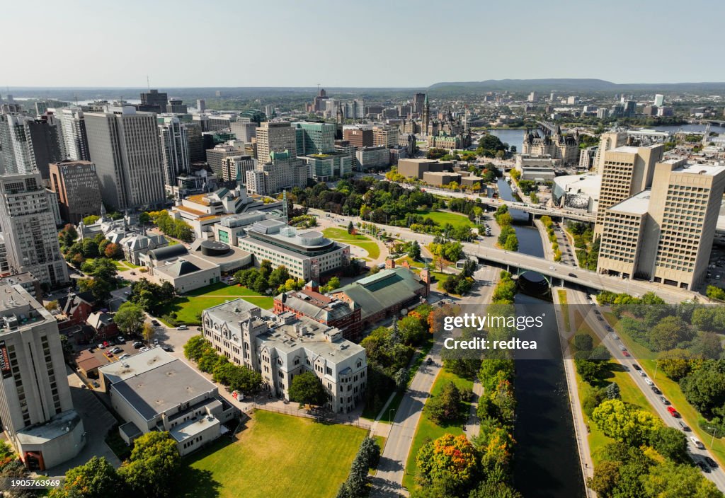 Exterior view of modern cityscape in Ottawa