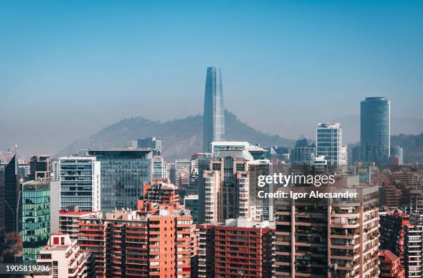 commercial and residential buildings in santiago - costanera center stock pictures, royalty-free photos & images