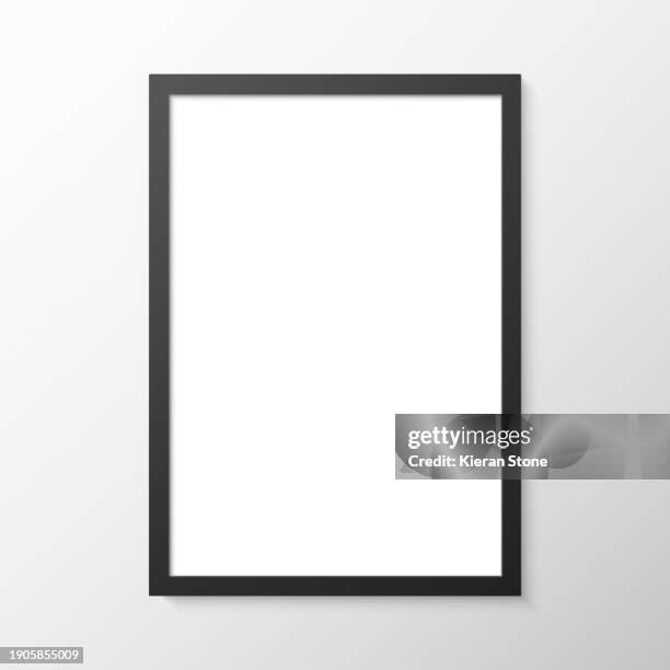 blank black picture frame - photograph mockup stock pictures, royalty-free photos & images