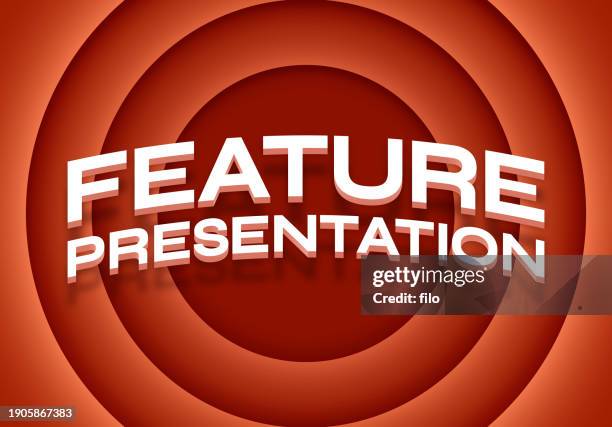 ilustraciones, imágenes clip art, dibujos animados e iconos de stock de fondo del mensaje de la película de presentación de características - tipo-de-premio-de-cine