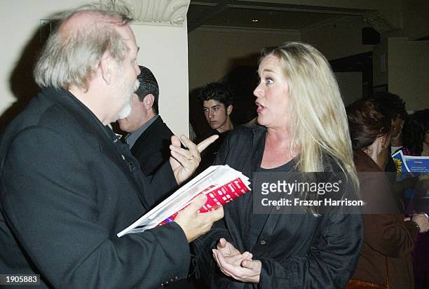 Actress Diane Delano and Director Dan Guntzelman attend the after party of the weSPARKLE Variety Night Take II Cancer event at the El Portal Theatre...