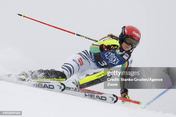 Lena Duerr of Team Germany in action during the Audi FIS Alpine Ski World Cup Women's Slalom on January 7, 2024 in Kranjska Gora, Slovenia.