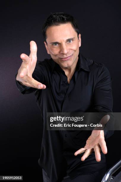 Singer Allan Theo poses during a portrait session in Paris, France on .