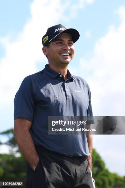 Jason Day of Australia looks on from the fifth tee during the pro-am prior to The Sentry at Plantation Course at Kapalua Golf Club on January 03,...