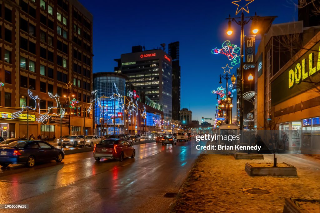 Portage Avenue Winter Night