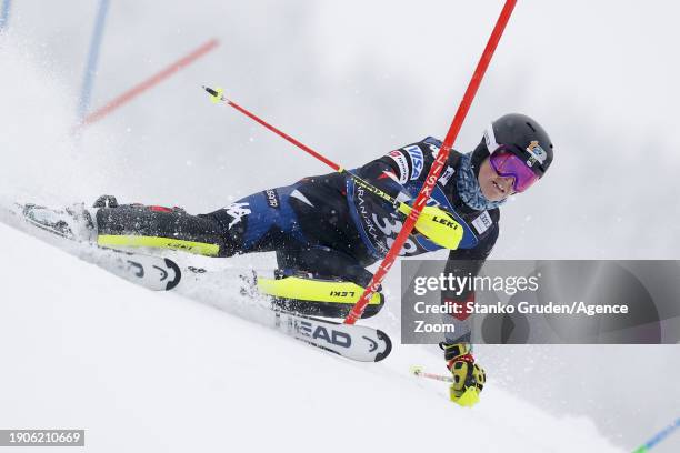 Hurt of Team United States in action during the Audi FIS Alpine Ski World Cup Women's Slalom on January 7, 2024 in Kranjska Gora, Slovenia.