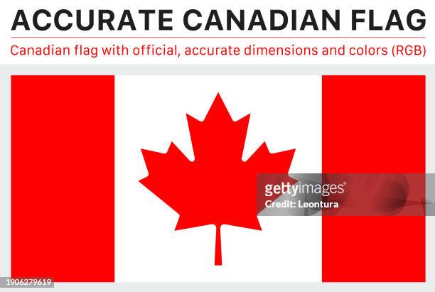 stockillustraties, clipart, cartoons en iconen met canadian flag (official rgb colors, official specifications) - flag canada