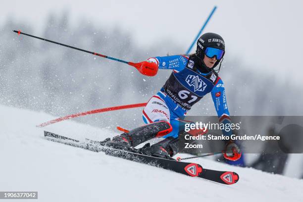 Caitlin Mcfarlane of Team France in action during the Audi FIS Alpine Ski World Cup Women's Slalom on January 7, 2024 in Kranjska Gora, Slovenia.