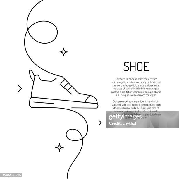 continuous line drawing of shoes icon. hand drawn symbol vector illustration. - arrangement stock illustrations
