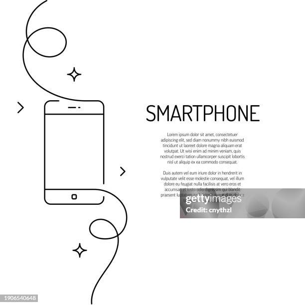 continuous line drawing of smartphone icon. hand drawn symbol vector illustration. - iphone outline stock illustrations