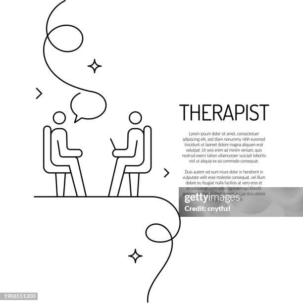 continuous line drawing of therapist icon. hand drawn symbol vector illustration. - therapy stock illustrations