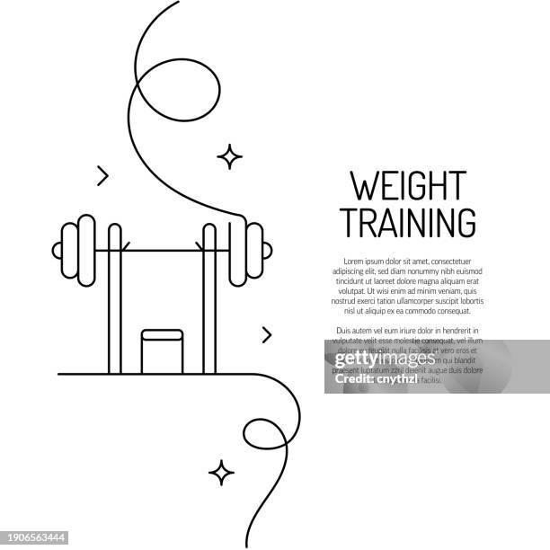 continuous line drawing of weight training icon. hand drawn symbol vector illustration. - deadlift stock illustrations