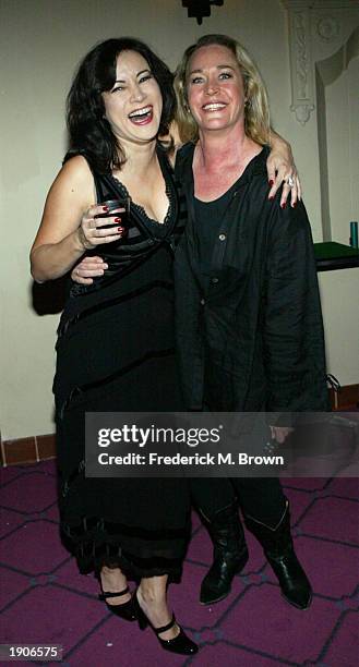 Actors Jennifer Tilly and Diane Delano attend the after party for the Wesparkle Night Take II Variety Show at the El Portal Theatre on April 7, 2003...