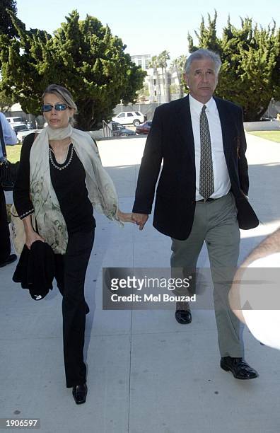 The parents of Daniel Karven-Veres arrive at the Santa Monica court in Santa Monica, California April 8, 2003. Opening statements are being heard in...