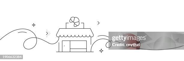 illustrazioni stock, clip art, cartoni animati e icone di tendenza di disegno a linea continua dell'icona della panetteria. illustrazione vettoriale del simbolo disegnato a mano. - bakery outline