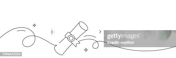 continuous line drawing of diploma icon. hand drawn symbol vector illustration. - continuous-learning-icon stock illustrations