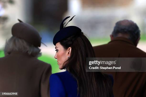 Catherine, Princess of Wales attends the Christmas Morning Service at Sandringham Church on December 25, 2023 in Sandringham, Norfolk.