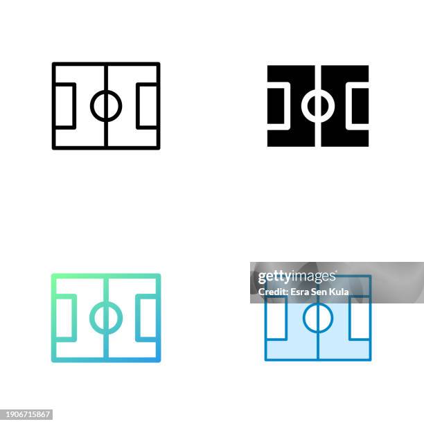 soccer field universal simple solid icon. this icon design is suitable for infographics, web pages, mobile apps, ui, ux, and gui design. - soccer field outline stock illustrations