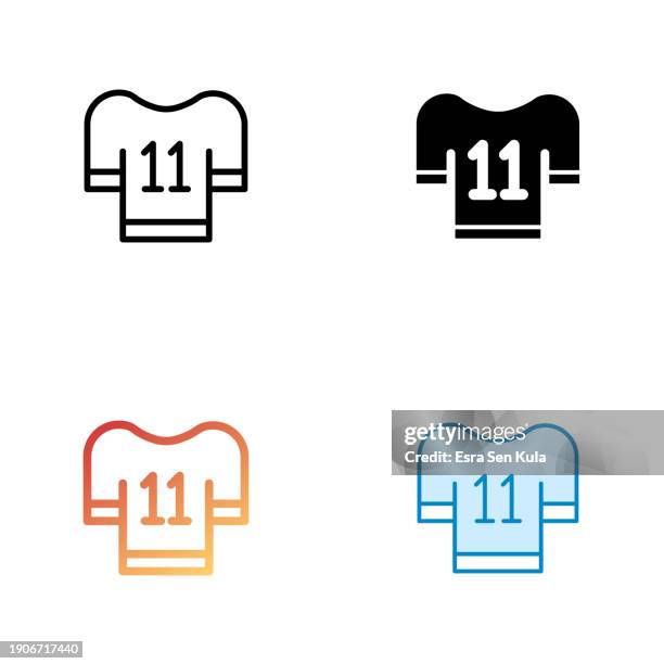 american football team universal icon design in four style with editable stroke. line, solid, flat line and color gradient line. suitable for web page, mobile app, ui, ux and gui design. - american football player vector stock illustrations