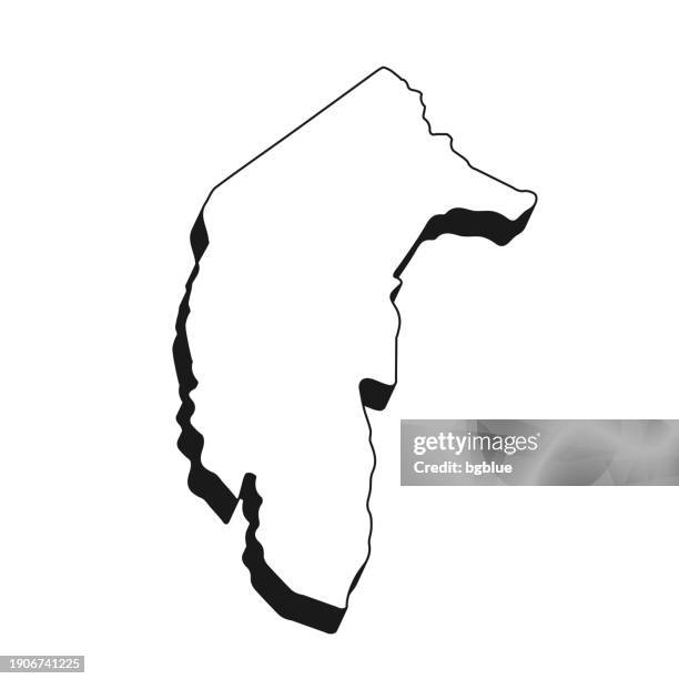 australian capital territory map with black outline and shadow on white background - canberra stock illustrations