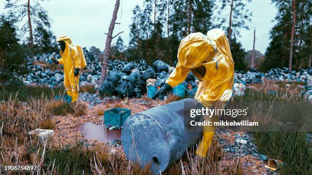 hazmat teams tackle massive waste at suspected contamination site - miss world stock pictures, royalty-free photos & images