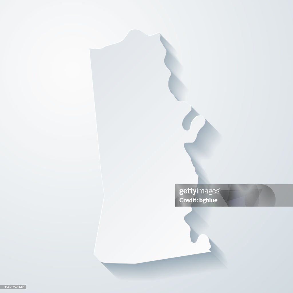 Kenton County, Kentucky. Map with paper cut effect on blank background